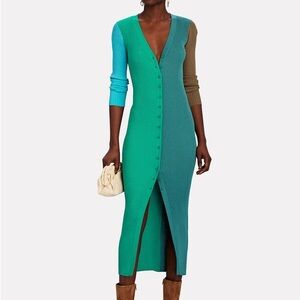 Staud colorblock rib dress